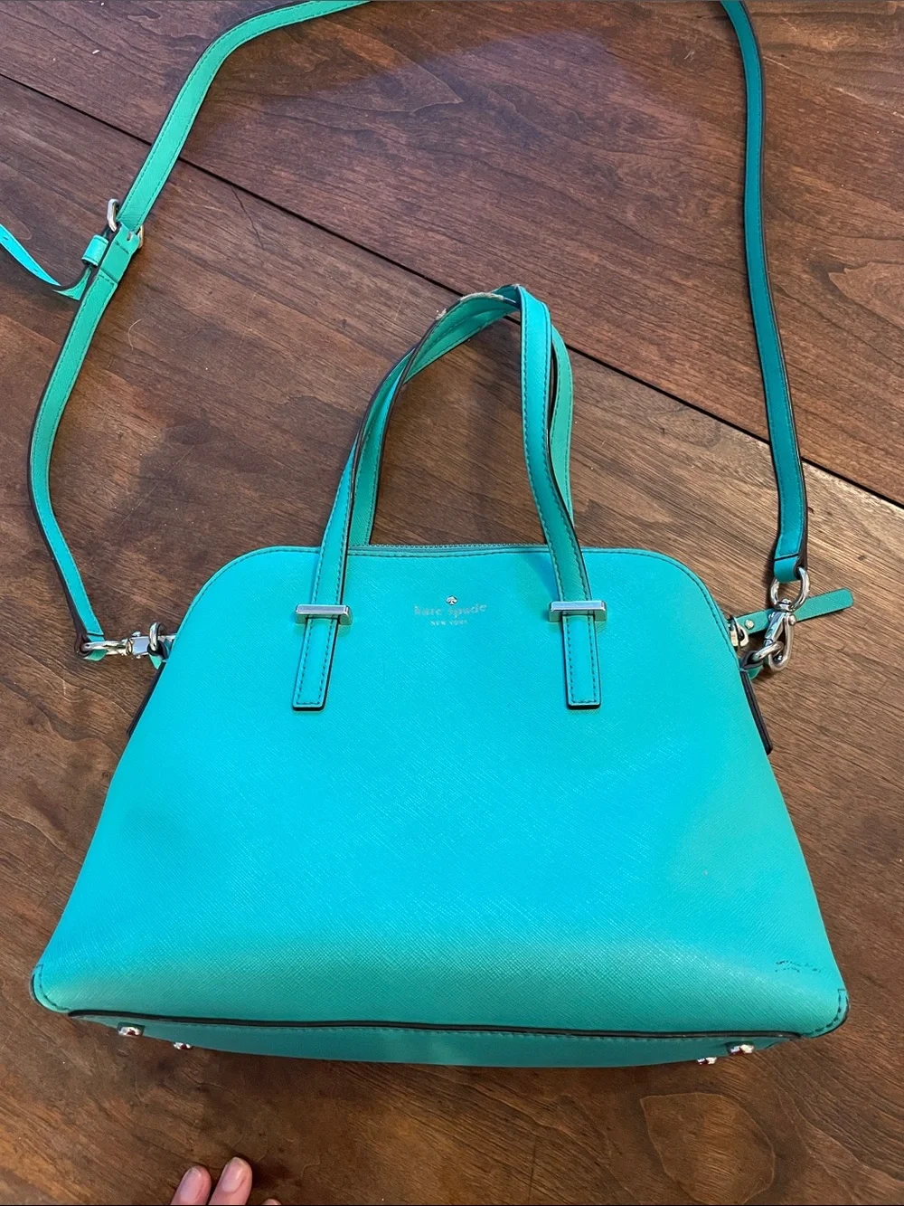 kate spade teal dome satchel with crossbody strap 2014